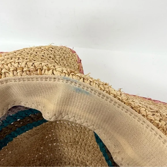 Wyeth Georgia Multicolored Stripes Floppy Straw Hat - Picture 7 of 8